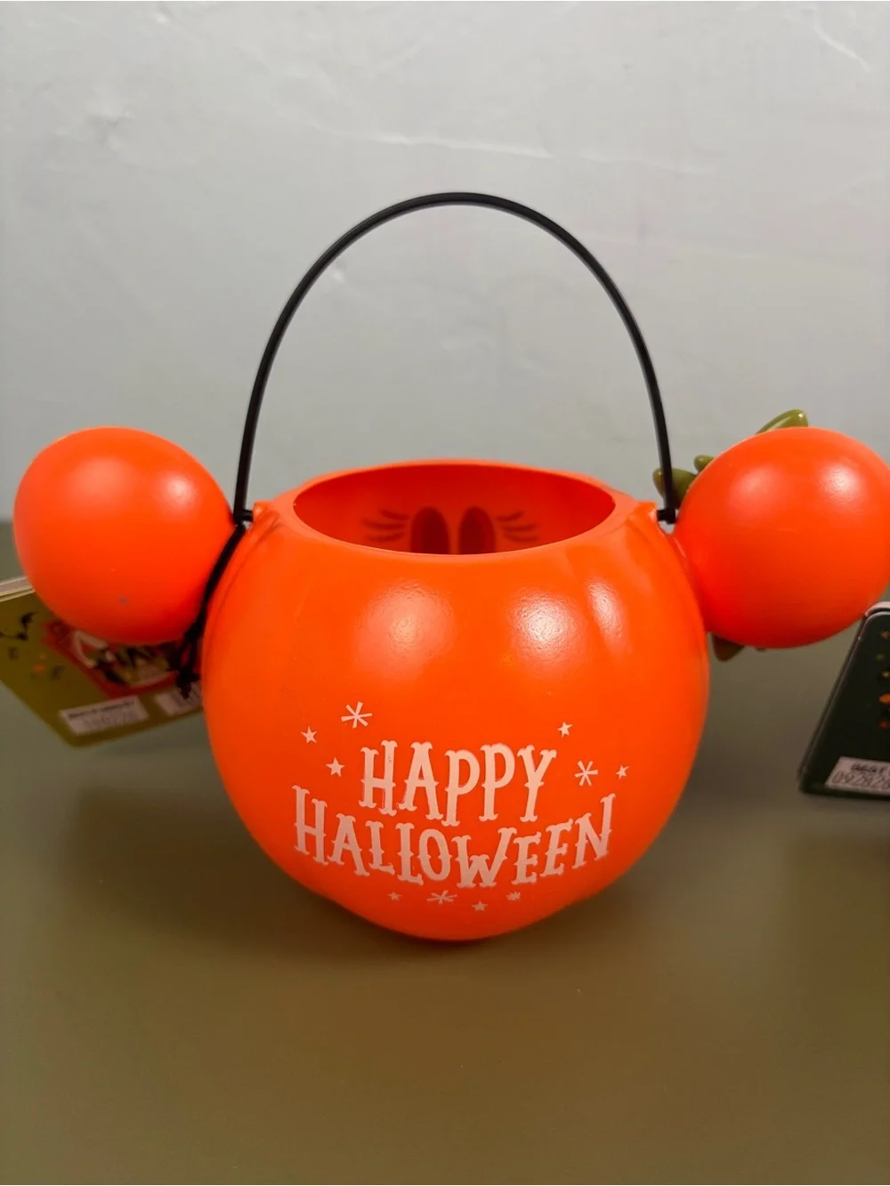 Disney Halloween Mickey & Minnie Ear Pumpkin Candy Buckets - Orange
